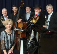 The Caxton Street Jazz Band in the Swigmore Hall at Robert Channon Wines - Accommodation Mount Tamborine